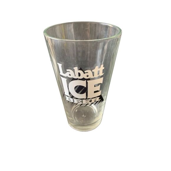 Vintage Labatt Ice Black Mountain Beer Pint Glass Heavy Base - Picture 3 of 11